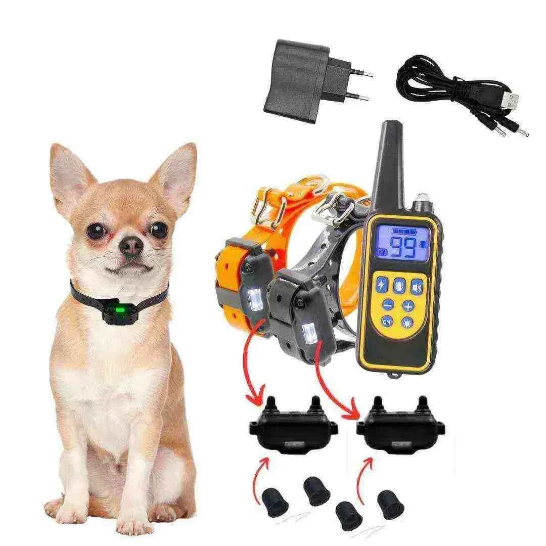 Coleira de adestramento para cachorro com controle remoto, acessórios e cão pequeno