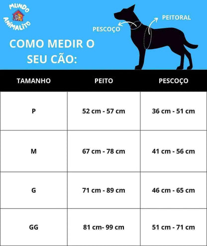 Coleira Peitoral Militar Reforçada, Tática e Anti Puxão para Cães - Mundo Animalito