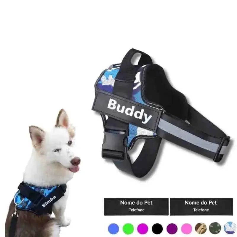 Coleira Peitoral Personalizada Safe Buddy - Mundo Animalito