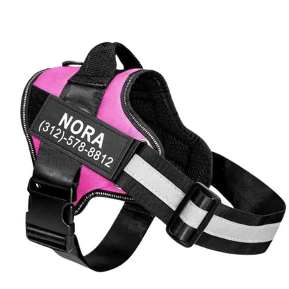 Coleira Peitoral Personalizada Safe Buddy - Rosa Escuro / PP - Peitoral Personalizado Para Cachorro Ajustável