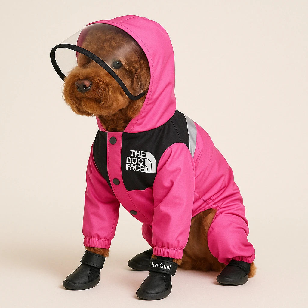Capa de Chuva Impermeável e com Capuz para Cachorros – The Dog Face
