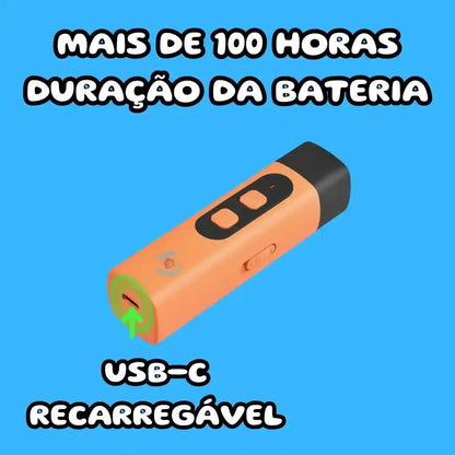 Dispositivo ultrassônico de controle de latidos laranja com entrada USB-C recarregável
