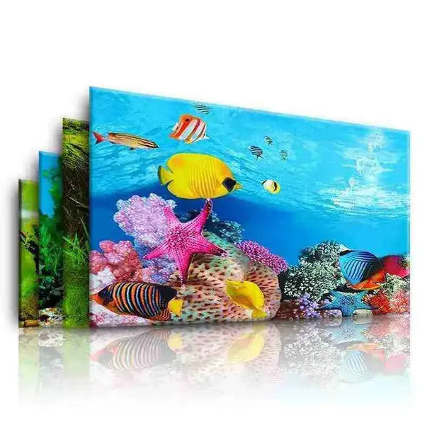 Fundo 3d Adesivo Parede para Decoração de Aquários para Peixes - Imagens de Paisagem - Mundo Animalito