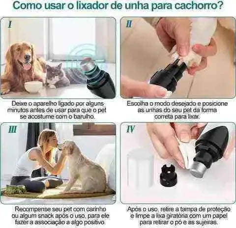 Lixador Elétrico de Unha para Cachorros e Gatos - Mundo Animalito