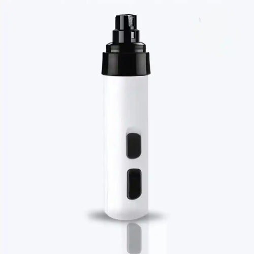 Lixador elétrico de unhas para cachorros branco com botões pretos em fundo claro