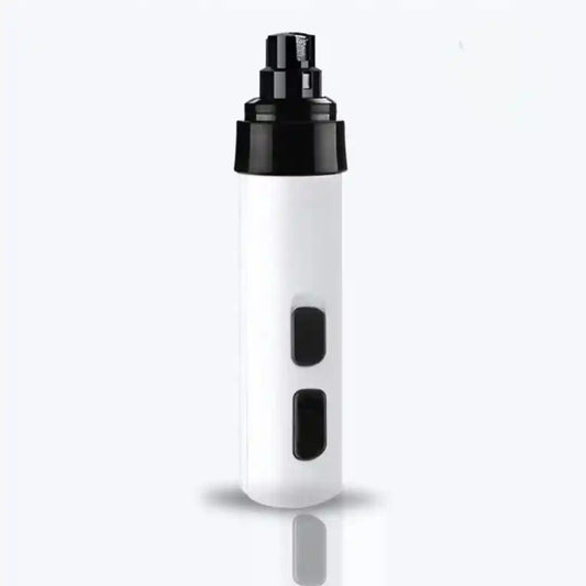 Lixador elétrico de unhas para cachorros branco com botões pretos em fundo claro