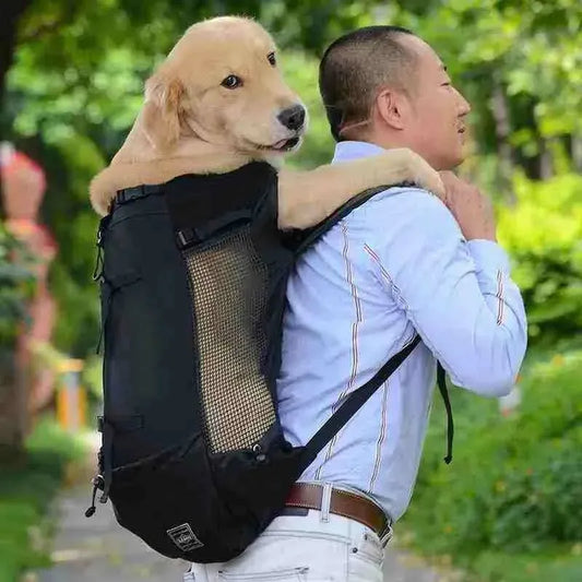 Mochila Canguru Respirável para Cachorros Até 30Kg - Mundo Animalito