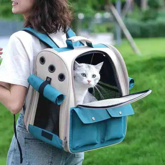 Mochila para Carregar Gatos com Tela Respirável - Mundo Animalito