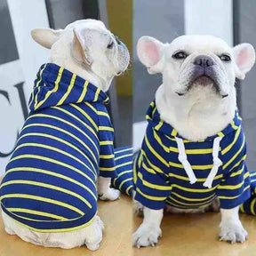 Moletom Listrado Com Capuz Para Cachorros - Mundo Animalito
