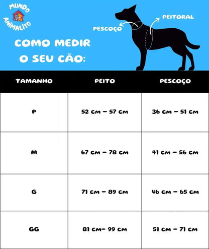 Peitoral Militar Anti Puxão para Cachorros - Mundo Animalito