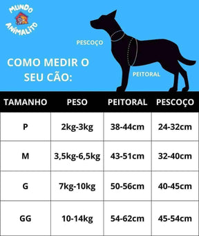 Peitoral Para Cães Refletiva com Guia | Mundo Animalito - Mundo Animalito