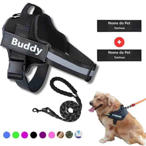 Peitoral Personalizado com Guia + Tags para Cachorros | Mundo Animalito - Mundo Animalito