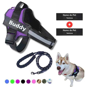 Peitoral Personalizado com Guia + Tags para Cachorros | Mundo Animalito - Mundo Animalito