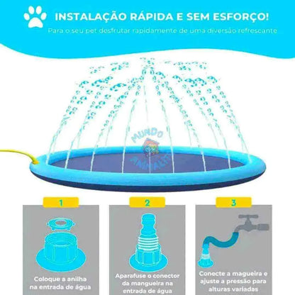 Piscina para Cachorro Pequeno, Médio e Grande com Chafariz - Mundo Animalito