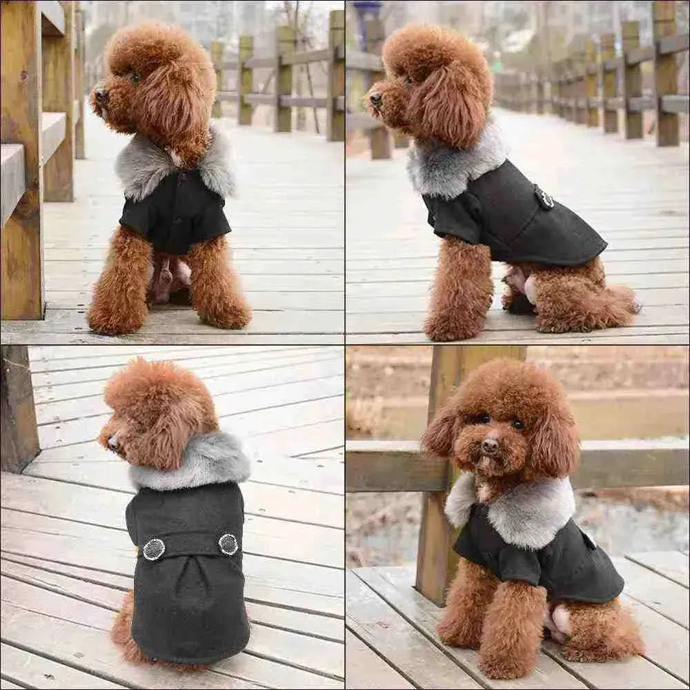 Roupa de Frio para Cachorro com Gola Peluciada - Mundo Animalito