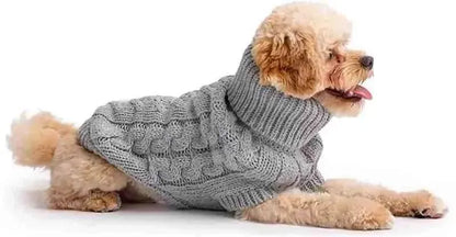 Roupa de Frio Para Cachorros - Suéter em Tricô com Gola - Mundo Animalito