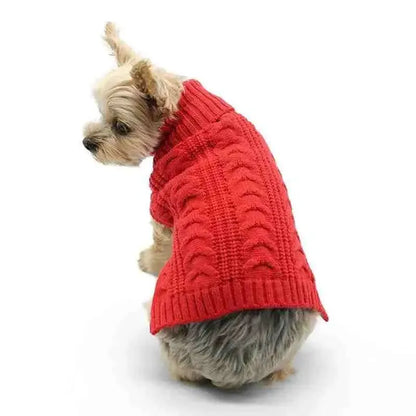 Roupa de Frio Para Cachorros - Suéter em Tricô com Gola - Mundo Animalito