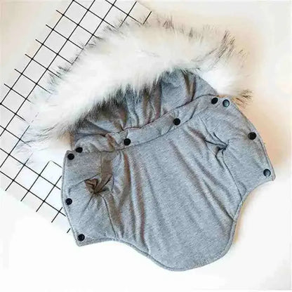 Roupa De Frio para Pets - Jaqueta com Capuz Peluciada - Mundo Animalito