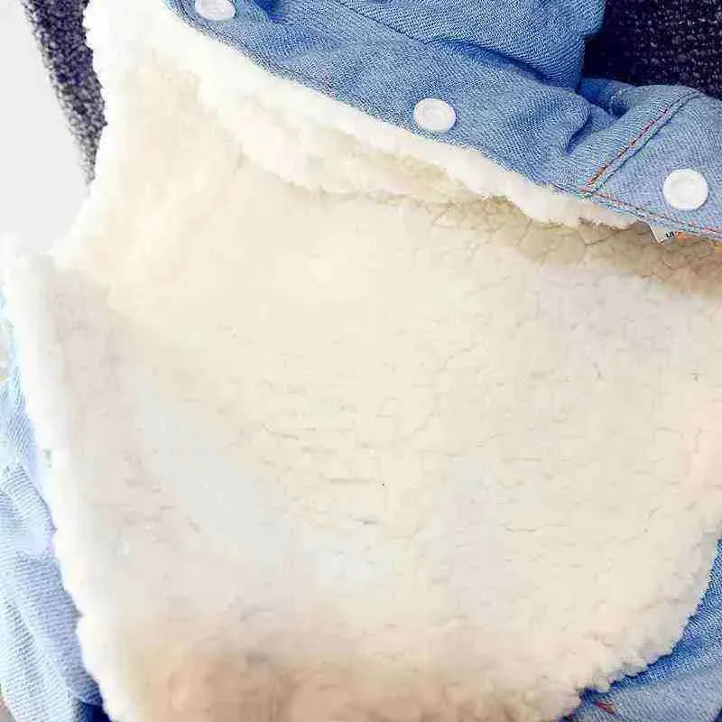 Roupinha de Frio Jeans Forrada com Algodão para Pets - Mundo Animalito