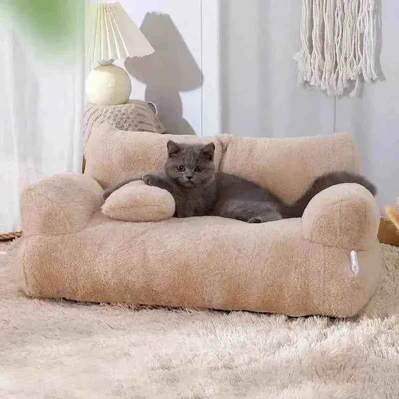 Sofá Cama com Zíper em Pelúcia e Veludo para Cães e Gatos - Mundo Animalito