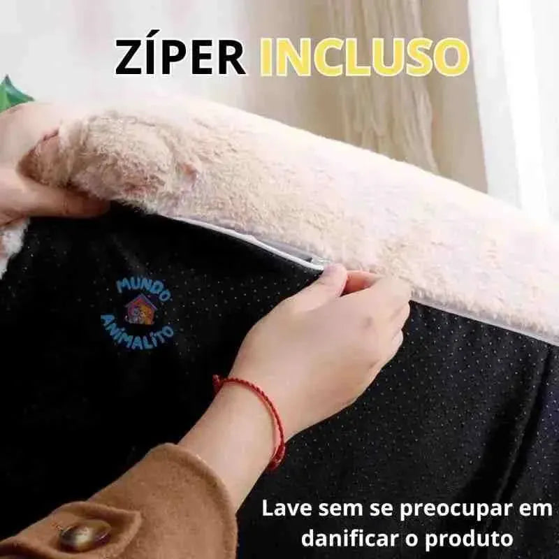 Sofá Cama com Zíper em Pelúcia e Veludo para Cães e Gatos - Mundo Animalito