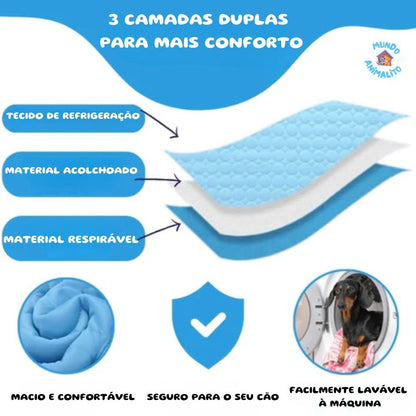 Tapete gelado para cães e gatos, com camadas duplas, acolchoado, lavável e respirável.