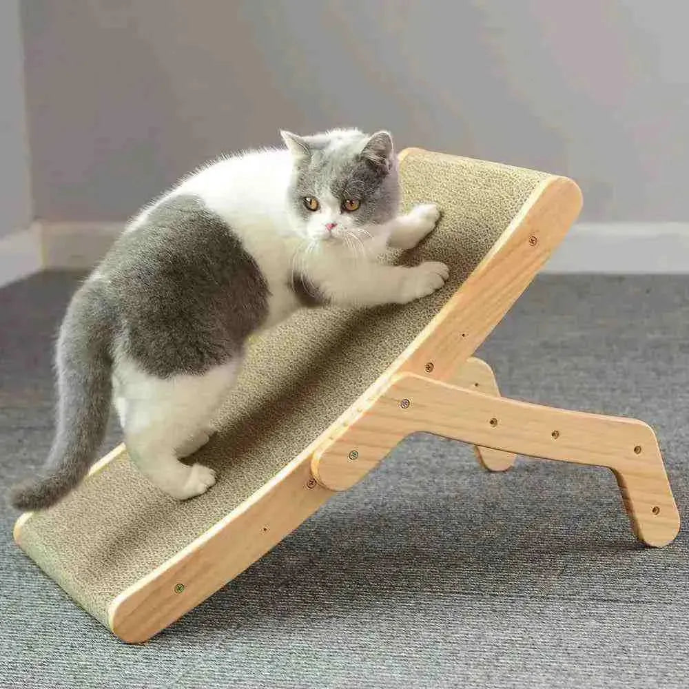 Wood Anti Cat Scratcher Cat Scratch Board Bed 3 In 1 Pad Vertical Pet Cat Toys Grinding Nail Scraper Mat Training Grinding Claw - Mundo Animalito