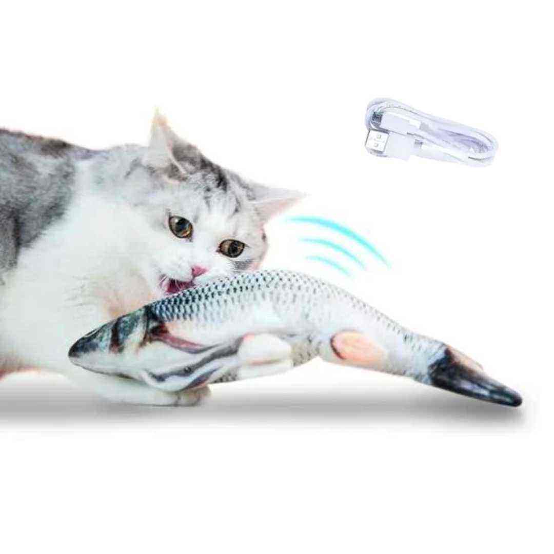 Brinquedo Interativo Peixe Elétrico com Usb para Cães e Gatos - Mundo Animalito