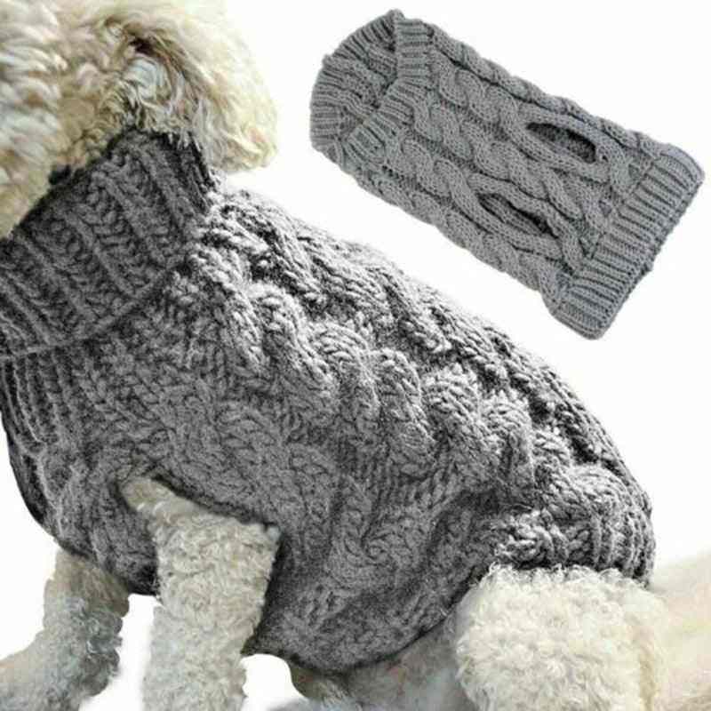 Roupa de Inverno para Cachorros de Tricot com Gola - Mundo Animalito